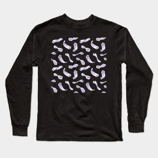 Planarians Pattern in Purple Long Sleeve T-Shirt